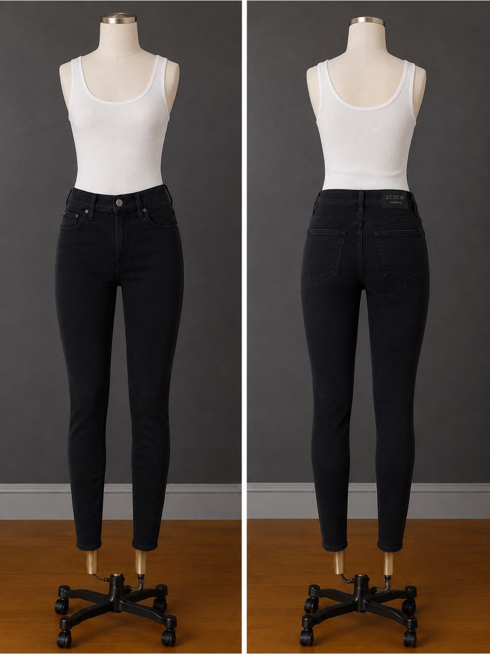 J Crew 9” High-Rise Black Toothpick Jeans